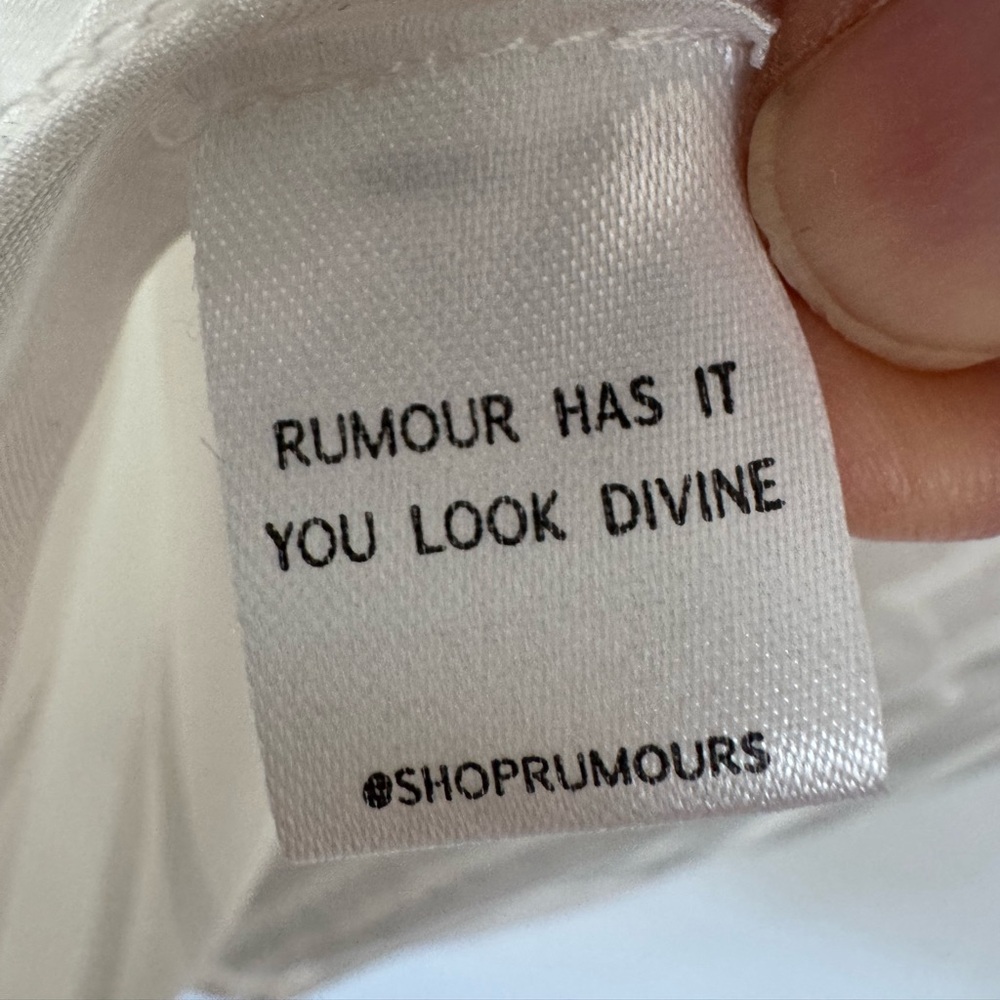 NWT Rumors Elegant White Satin Striped Button-Up Long Sleeve Shirt Size S Small - Picture 6 of 8